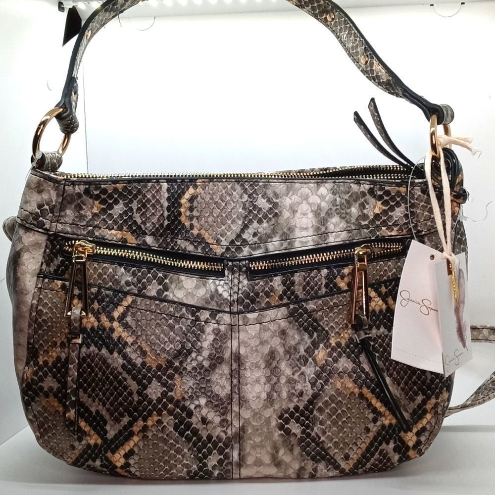 Jessica Simpson Natural Python Sabrina Shoulder Bag NWT